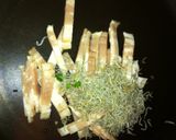 焦げ醤油の香りの菜花チャーハン作り方3写真