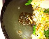 焦げ醤油の香りの菜花チャーハン作り方8写真