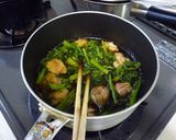 簡単　鶏肉と菜の花の甘辛煮作り方4写真
