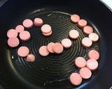 絹さやと魚肉ソーセージのオープンオムレツ作り方2写真