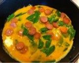 絹さやと魚肉ソーセージのオープンオムレツ作り方4写真