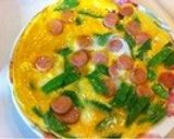 絹さやと魚肉ソーセージのオープンオムレツ作り方5写真