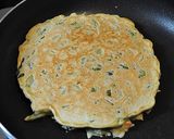 カリフラワーの葉でお好み焼き作り方3写真