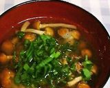 わかめとなめこの味噌汁（なめこ汁）作り方17写真