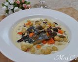 つばすときのことサラダ豆のクリーム煮作り方5写真