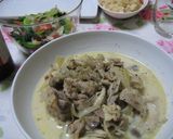 豚ときのこのシンプルクリーム煮作り方6写真