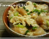 【農家のレシピ】麩とネギの玉子丼作り方3写真