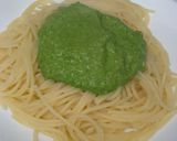 小松菜のジェノベーゼ風スパゲティ・パスタ作り方2写真