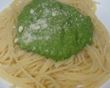 小松菜のジェノベーゼ風スパゲティ・パスタ作り方3写真