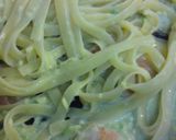 アンチョビのグリーンクリームパスタ作り方4写真