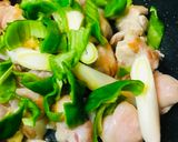 鶏肉の焼き鳥風●長ネギ＆ピーマン炒め作り方2写真