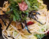 春キャベツ☆釜揚げしらすの酒盗のせパスタ作り方6写真