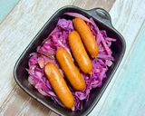 ソーセージと紫キャベツと紫玉ねぎの炒めもの作り方12写真