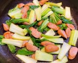 ソーセージと青梗菜と卵のバター醤油炒め作り方5写真