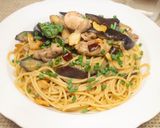鶏もも肉と茄子のポン酢パスタ作り方9写真