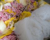 白菜　豚ひき肉　すき焼き風丼作り方1写真
