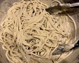 生ハムとバジルクリームの冷製パスタ作り方3写真