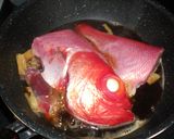 簡単　金目鯛の煮つけ　フライパンで作り方3写真