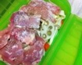 ルクエ挑戦!チキンと野菜の照焼チーズ蒸し作り方3写真