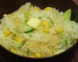 キュウリとコーンの和風バターライス作り方3写真