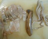 海老とイカとアスパラのトマト味パスタ　作り方1写真