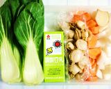 ベビーホタテの豆乳中華風スープ作り方1写真