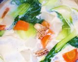 ベビーホタテの豆乳中華風スープ作り方5写真
