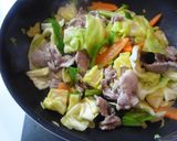 簡単☆にんにく味噌味の肉野菜炒め作り方2写真