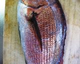 真鯛の刺身、姿造り(湯引き)作り方1写真