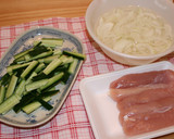 止まらない♪ささみと新玉ねぎの胡麻あえ作り方1写真