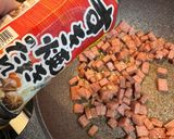 サイコロスパム卵焼き＆沢庵＆胡瓜浅漬け丼作り方5写真