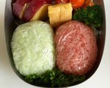 俵型で簡単＊ガチャピン＆ムックのキャラ弁作り方1写真