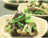 〓わさび菜とシメジのマヨ醤油ソテー〓作り方4写真