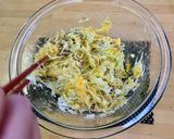 油不使用♪レンジで作る！納豆お好み焼き作り方3写真