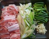 にんにくの芽と豚バラ肉のスタミナ味噌炒め作り方1写真