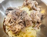 夏に余った韓国冷麺でピリ辛釜玉🥩牛肉温麺作り方6写真