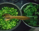のらぼう菜で葉っぱの煮浸しと茎のきんぴら作り方1写真