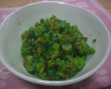 のらぼう菜で葉っぱの煮浸しと茎のきんぴら作り方4写真