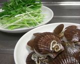 ホタテの稚貝と茨城産水菜のワイン蒸し作り方2写真