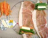 豚肉の野菜巻き巻き　QBBチーズソース♪作り方2写真