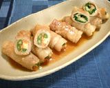 豚肉の野菜巻き巻き　QBBチーズソース♪作り方5写真