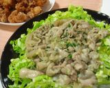 ニラ入り塩だれの豚こま炒めと春キャベツ☆作り方5写真