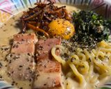 とんこつに見せかけてじつはカルボナーラ麺作り方9写真