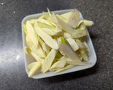 まこもだけとベーコンのオイスターいしる炒め作り方1写真
