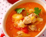 豆苗入り・舞茸と里芋の味噌ミルクスープ作り方8写真
