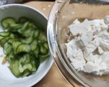 豆腐とキュウリの大人なワサビサラダ。作り方2写真