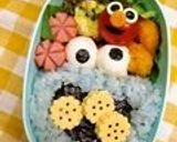 青色ご飯でキャラ弁☆クッキーモンスター作り方8写真