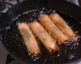 鶏ささみ肉の梅しそ春巻き作り方5写真
