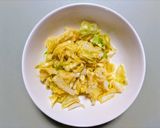 簡単今夜の夕飯!キャベツねぎ塩豚バラ丼作り方2写真