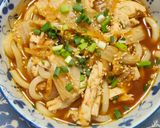 鶏むねのキムチうどん作り方5写真